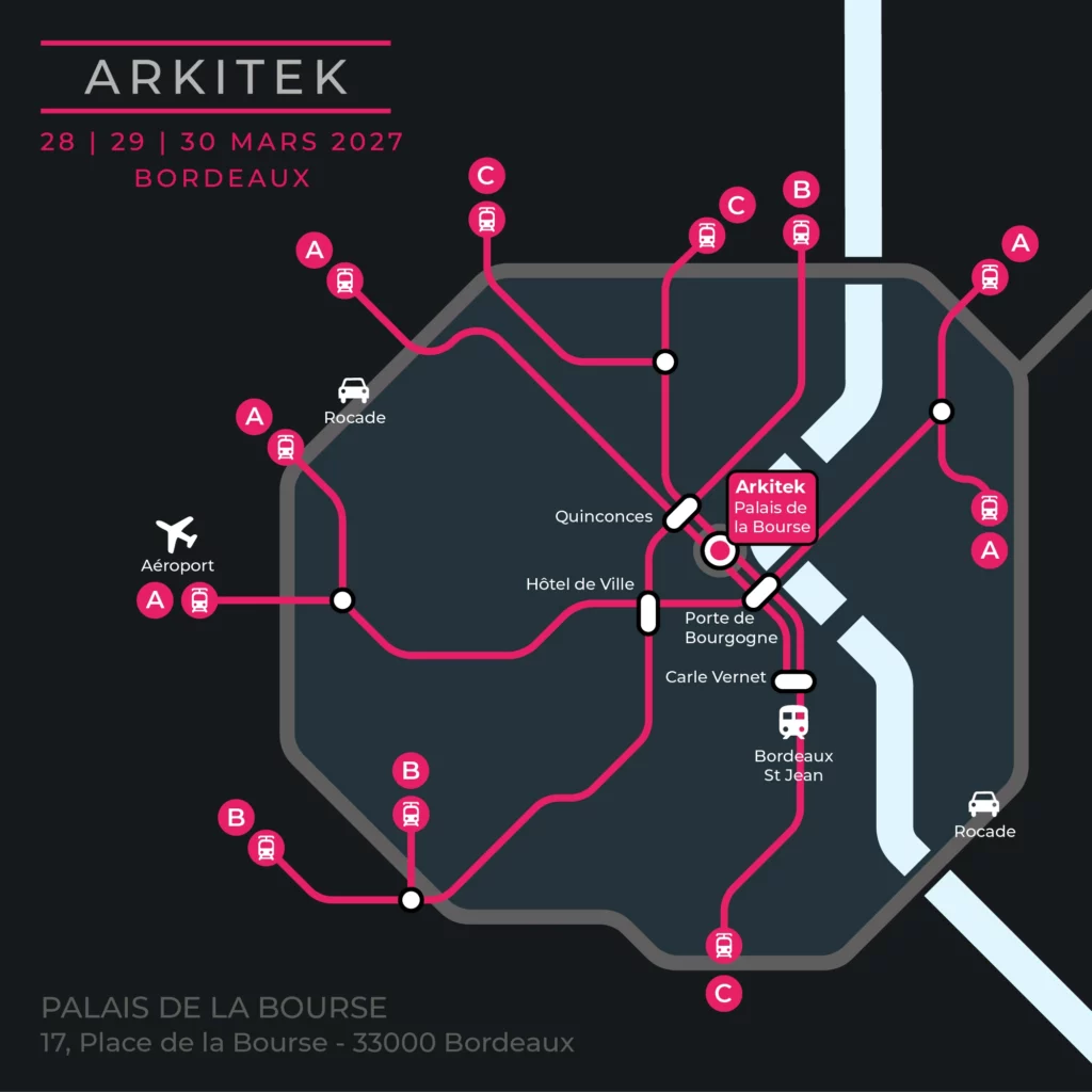 Projet Arkitek avec un plan d'acces réalisé par Designer UX Yevhen SHLYKOV à Bordeaux