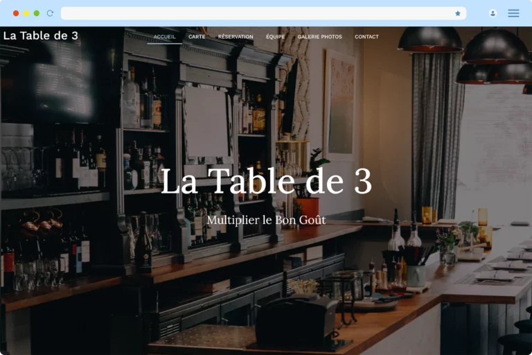 Maquette du site La Table de 3 réalisé par designer UX Yevhen SHLYKOV à Bordeaux